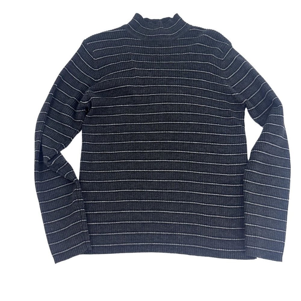* Valerie Stevens Petites Mock Turtle Neck Ribbed Merino Wool Size PL